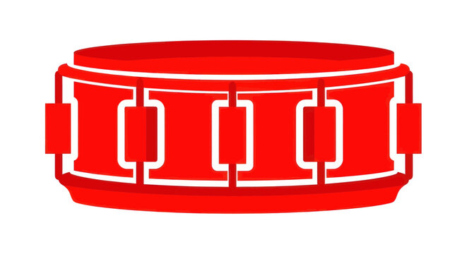 Red Snare Drum Silhouette Icon, Music Instrument Graphic