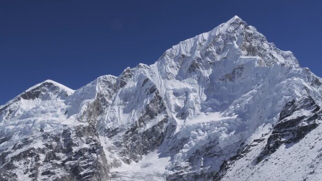 Mount Nuptse Mountain Peak Seen from the Everest Base Camp Trail, Nepal