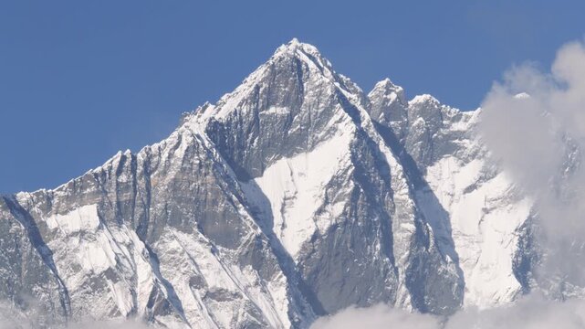 Mount Lhotse Peak Rising Above the Clouds in the Khumbu Region, Nepal