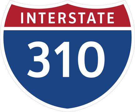 I-310 Interstate Highway System Design Sign Clipart Icon Transparent Background