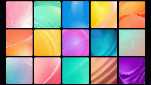 bright pastel abstract square background set with soft gradients vibrant colors and minimal modern textures
