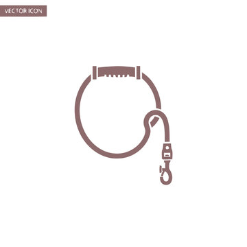 Brown leather dog collar leash.