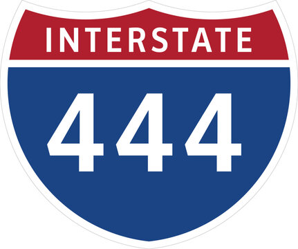 I-444 Interstate Highway System Design Sign Clipart Icon Transparent Background
