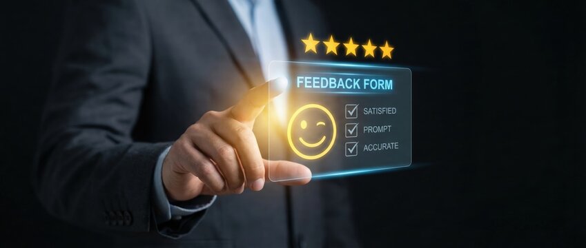 Enhancing customer experience through interactive feedback forms in business settings digital environment engaging user interface professional viewpoint satisfaction and improvement concept