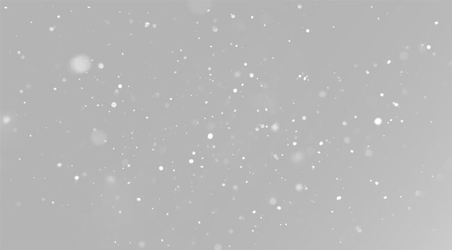 White snow particles and blurred snowfall effect for winter overlay 