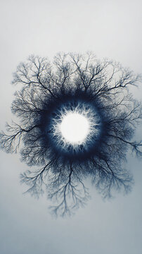 Abstract Visualization of Neural Connections Resembling Intricate Network of Tree Branches in Monochrome Style