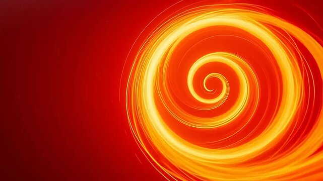 Orange spiral with yellow light on red background