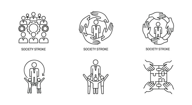 A collection of society strong icons.