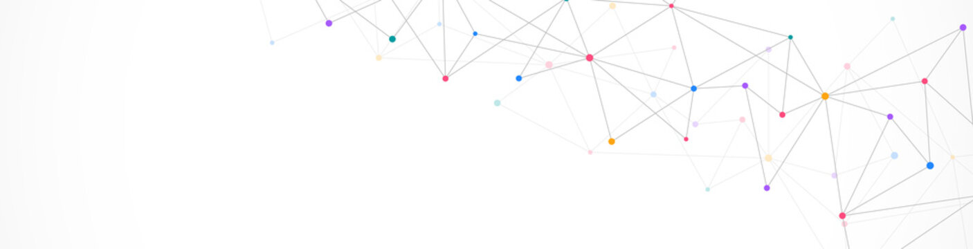 Connecting the dots and lines. Abstract geometric background of science and technology concept