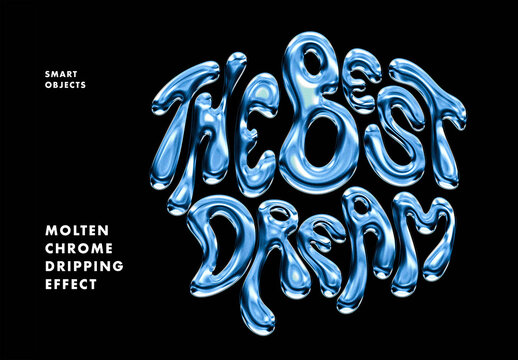 Molten Chrome Text Effect &ndash; Metallic Typography for Logo, Poster & Branding (PSD)