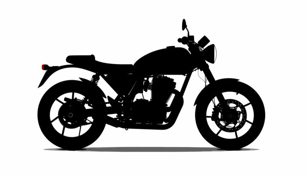 Black silhouette of motorcycle.