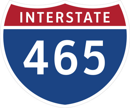 I-465 Interstate Highway System Design Sign Clipart Icon Transparent Background