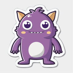 Fototapeta premium Cute Purple Monster Character