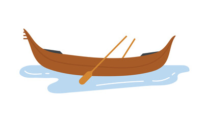 Venice gondola boat. Old italian boat rowing on grand canal, tourists transport cartoon vector illustration © Flash Vector