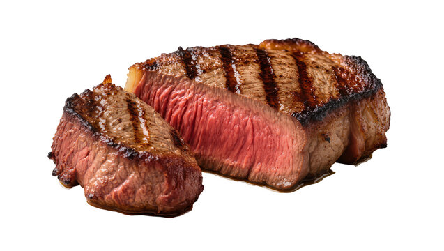 Grilled Ribeye Steak with Charred Grill Marks and Juicy Interior