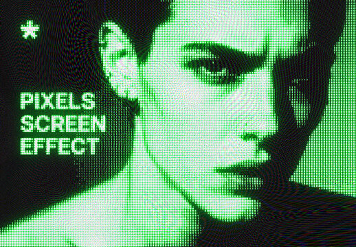 Cyber Screen Photo Effect &ndash; Matrix for Album Cover & Social Media (PSD)