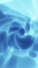 Obraz premium Smooth cyan and blue liquid vortex with soft glow, abstract flowing energy background with glossy gradients and swirling motion