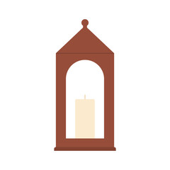 Fototapeta premium Candle lamp light. Garden outdoor illumination, backyard landscape cartoon vector illustration
