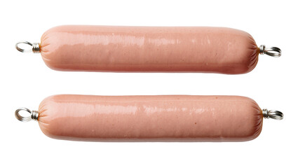 Pink Bologna Sausages with Silver Metal Clips © Ryan