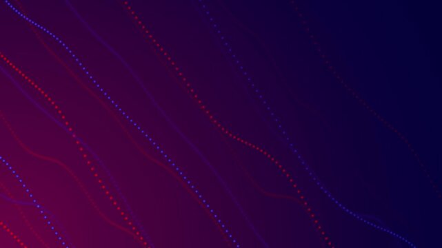 abstract blue and pink background with wave dots lines animation, futuristic ai technology and science social media motion background