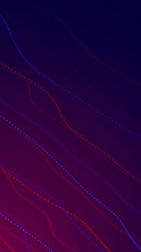 abstract blue and pink background with wave dots lines animation, futuristic ai technology and science vertical social media motion background