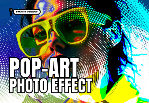 Pop Art Halftone Photo Effect Template