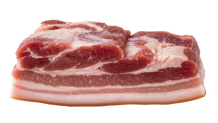 Obraz premium Raw marbled bacon slices stacked with fat and meat texture