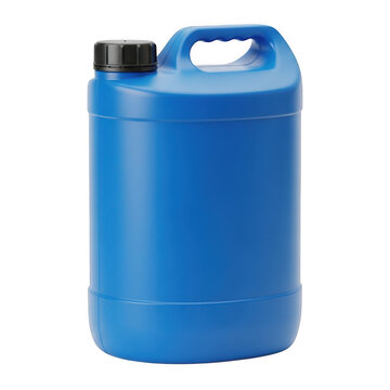 Blue plastic jerrican for liquid storage