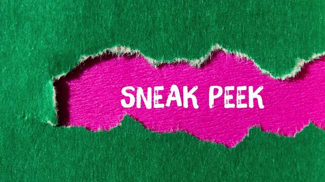 Sneak peek message writing on ripped torn paper background