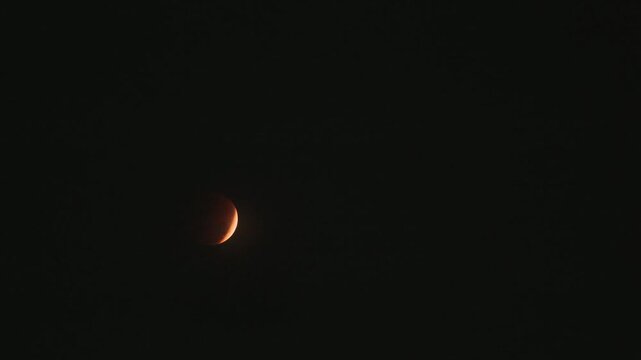Footage of Total Lunar Eclipse Emerging, Symbol of Renewal and Cosmic Flow