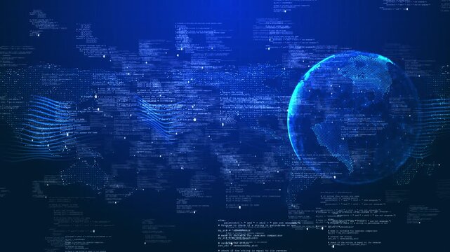 Globe Earth Digital Earth Hologram World Connections Ai Network digital icons. Neural network connection. AI technology concept and Future Innovations, Robotics, Machine Learning, and Cybersecurity 3D