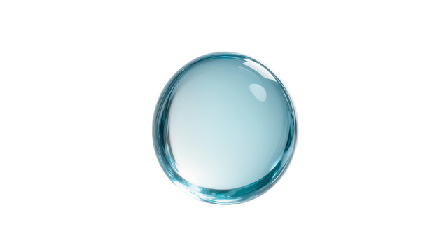 Clear spherical water bubble with refracted light and smooth surface