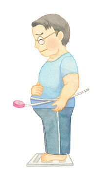 体重計に乗る男性11