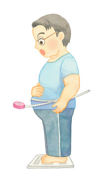 体重計に乗る男性12