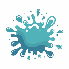 Fototapeta premium Abstract Blue Water Splash Illustration