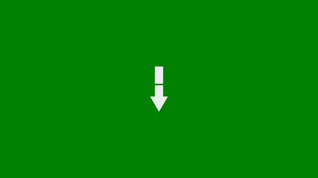 Download, Receive, Import, Pull, and Downward Arrow Element concept - minimal motion graphics clip, Green Screen, Seamless Looping