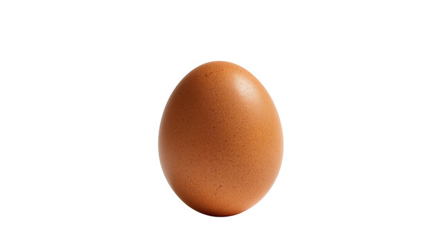 Brown speckled chicken egg on a plain surface