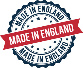 Obraz premium Made in England rubber stamp seal isolated on transparent background