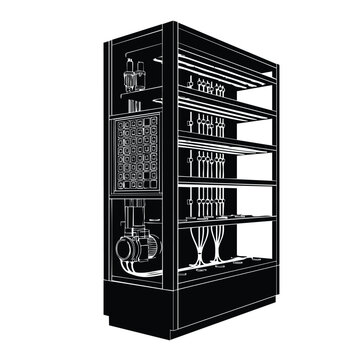 Industrial control panel silhouette for electrical system set bundle.