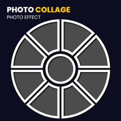 Fototapeta premium Travel Photo Collage Template Circular Design
