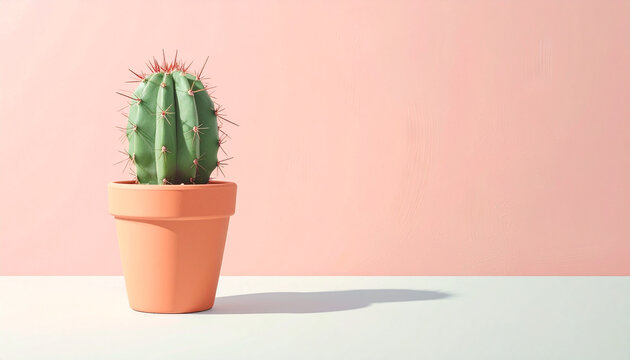 Cactus in pot on table