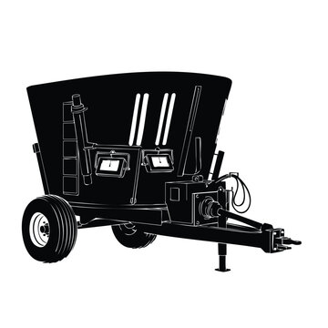 Set bundle silhouette agricultural spreader vector illustration.