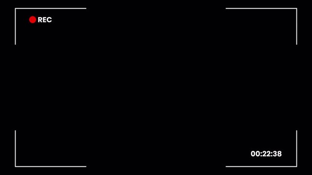 Video Camera Recorder Screen Overlay with HUD Interface Alpha Channel and Timer for 4K Digital Cinematography 4k video