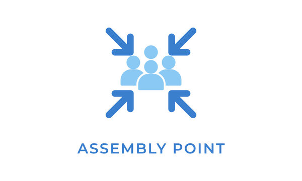 Assembly Point vector icon isolated on white background