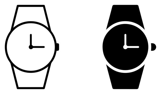wristwatch outline filled time icon