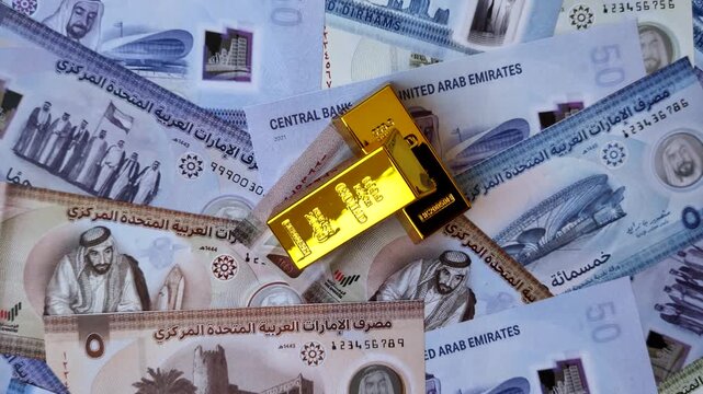 Gold bars or ingots as a tool for balance, financial investment, and savings. Gold bars as a financial backdrop for your design