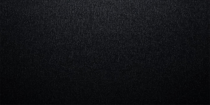 A dark black leather and fabric material texture featuring a rough patterned surface and macro textile fiber design for a grey cloth backdrop