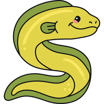 Cute Cartoon Moray Eel Illustration