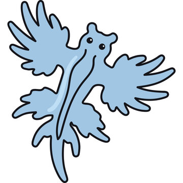 Blue Glaucus Sea Slug Illustration