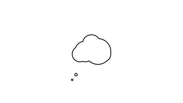 Minimalist Thought Bubble Scribble Animation Isolated on White Background